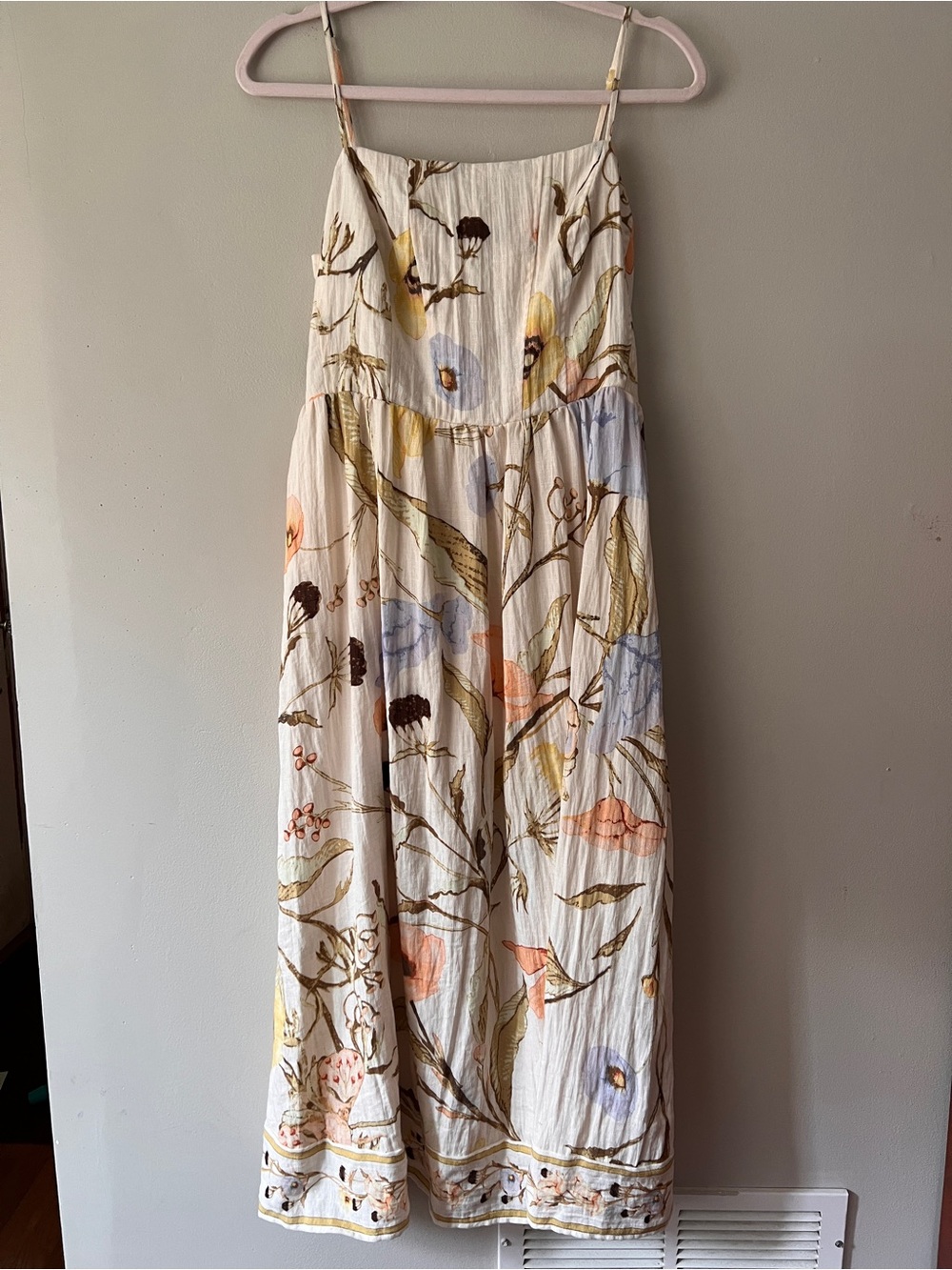 H&M Cream Floral Maxi Skirt with Pastel Blooms